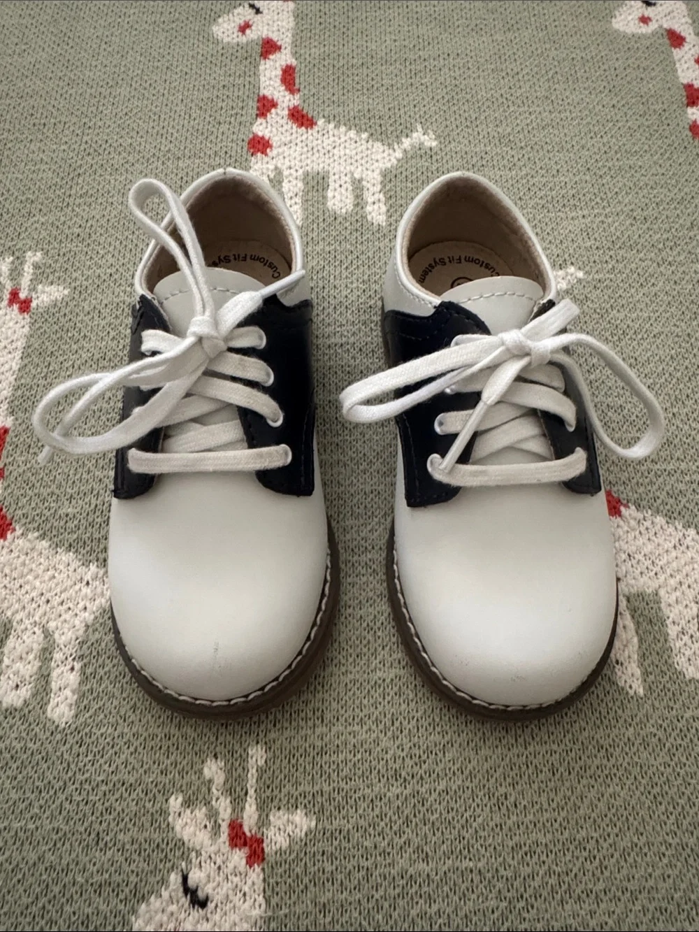 Footmates Navy & White Cheer Oxford Shoes